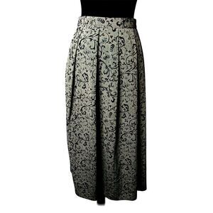 Womens Vintage Sage Green Midi Skirt Sz 14 Petite Dark Cottage Grunge Romantic